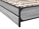Bed Frame with Drawers without Mattress Grey Sonoma 75x190 cm Small Single 3279975