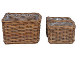 Planter Basket with Storage 3 pcs Brown 42020966