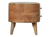 Solid Wood Rounded Entertainment Unit, 4 Drawers, 2 Shelves, Brown B2743P403490