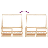 Kids Bed Frame with Drawers 70x140 cm Solid Wood Pine 834471