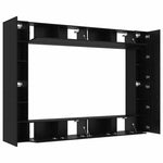 TV Cabinet Set 8 pcs Black oak 100 x 30 x 30 cm Engineered wood 3332528