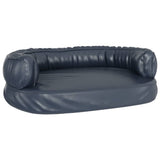 Ergonomic Foam Dog Bed Dark Blue 60x42 cm Faux Leather 171313