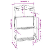 ZNTS Flower Rack Black 56x30x96 cm Steel 319353