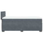 ZNTS Box Spring Bed with Mattress Dark Grey 90x200 cm Velvet 3286211