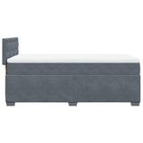ZNTS Box Spring Bed with Mattress Dark Grey 90x200 cm Velvet 3286211