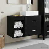 Bathroom Furniture Set 2 pcs Black Oak Engineered Wood 3403889
