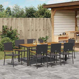 Garden Dining Set 9 pcs Black and Brown Poly Rattan 3365412