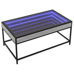 ZNTS Coffee Table with Infinity LED Grey Sonoma 90x50x41 cm 847690