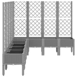 Garden Planter with Trellis Light Grey 200x160x142 cm PP 367942