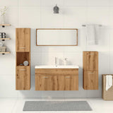 5 Piece Bathroom Furniture Set Artisan Oak Engineered Wood 3328598