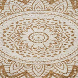 Area Rugs Floral Natural with White Print 152 x 245 cm Jute 42010827