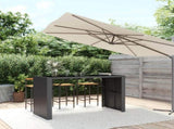 Bar Table with Glass Top Black 185x80x110 cm Poly Rattan 362600
