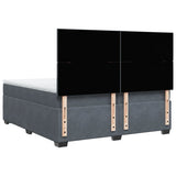 Box Spring Bed with Mattress Dark Grey 200x200 cm Velvet 3290997