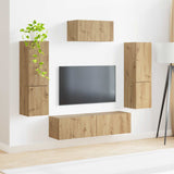TV Cabinet Set Wall-mounted 4 pcs Artisan Oak Engineered Wood 3409050