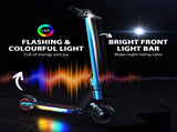 Folding Electric Scooter for Kids, with Dual Brakes, Front Suspension, LED Colourful Lights, Blue T3398P349454