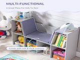 Kids Bookcase Shelf Storage Cabinet Unit, Living Room Sideboard w/ Six Compartments for Toys, Books T3398P347675