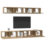 TV Cabinet Set Wall-mounted 5 pcs Artisan Oak Engineered Wood 3393386