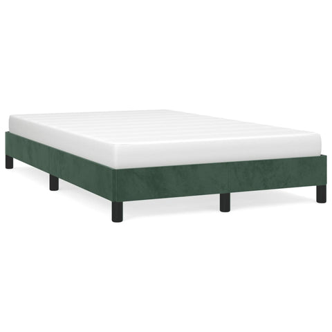 ZNTS Bed Frame Dark Green 120x190 cm Small Double Velvet 3269628