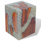 243468 Stool Solid Teak Wood and Resin