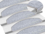 Stair Mats 30 pcs 65x24x4 cm Light Grey Half Round Large 3365752