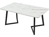 117x68cm Dining,, Metal Frame Rectangular Dining Modern Marble Pattern Kitchen WF322119AAS