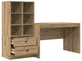Desk with Drawer with Shelf with Storage 2 pcs Artisan Oak 3337368
