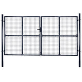 Mesh Garden Gate Galvanised Steel 300x150 cm Grey 143365