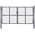 ZNTS Mesh Garden Gate Galvanised Steel 289x150 cm Grey 143365