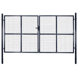 ZNTS Mesh Garden Gate Galvanised Steel 289x150 cm Grey 143365
