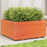 Garden Planter Wax Brown 100x100x49.5 cm Solid Wood Pine 3282541
