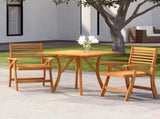 Garden Dining Set Natural Wood Solid Acacia wood Medium Durable 3156857