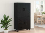 Highboard with Drawer 2 pcs Black Oak 69.5 x 34 x 180 cm 3416145