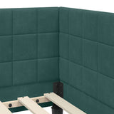 Corner Bed Frame Dark Green 100 cm x 200 cm Velvet 42016440
