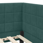 Corner Bed Frame with Headboard Dark green 100 x 200 cm Velvet 42016440