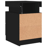 ZNTS Bedside Cabinet with LED Lights Black 35x39x55 cm 836751