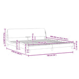Bed Frame "Dover" Dark Grey 193x203 cm Fabric 373298