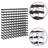 Wine Rack for 120 Bottles Black Solid Pine Wood 325917