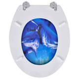 Toilet Seats with Lids 2 pcs MDF Dolphin 275912