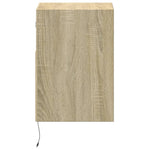 ZNTS Wall-mounted Bedside Cabinet with LED Lights Sonoma Oak 3307979