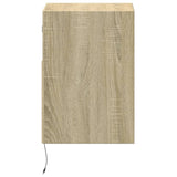 Wall-mounted Bedside Cabinet with LED Lights Sonoma Oak 3307979