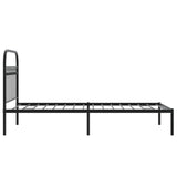 Metal Bed Frame without Mattress with Headboard Black 90x190cm 376592