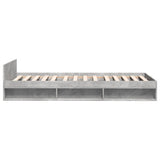 Bed Frame with Drawer without Mattress Concrete Grey 100x200 cm 3280793