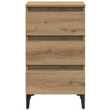 Bed Cabinet with Metal Legs Artisan Oak 40x35x69 cm 856426