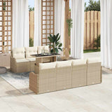 Garden Sofa Set with Cushion Manual 8 pcs Beige Poly rattan 3357144
