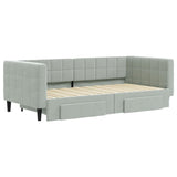 Daybed with Trundle&Drawers without Mattress Light Grey 90x190 cm Single 3196785