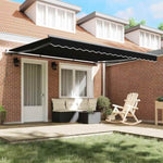 Retractable Awning Manual Black 400 x 300 cm Fabric 3330595
