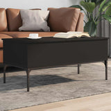 Coffee Table Black 100x50x45 cm Engineered Wood and Metal 845411