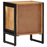 Bedside Table Brown 40 x 30 x 50 cm Solid Acacia Wood and Metal 374104