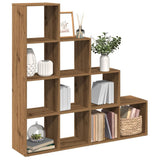 Room Divider Bookcase 4-Tier Artisan Oak 131.5x29x131.5 cm Engineered Wood 857975