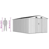Garden Shed Green Galvanised Steel Large Sliding Doors 143344